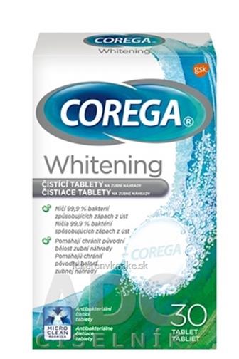 Corega Whitening čistící tablety na zubní náhrady 30 ks