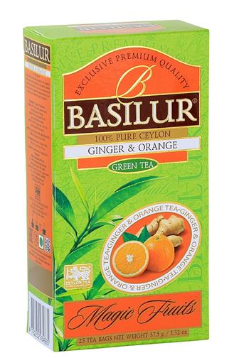 Basilur Magic Ginger & Orange zelený čaj 25 x 1,5 g