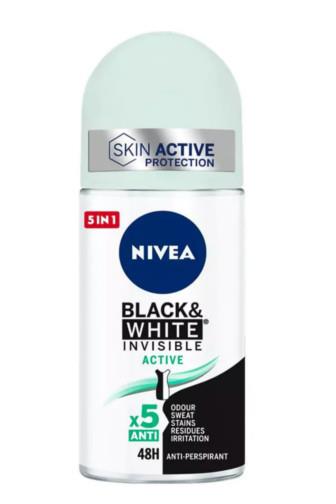Nivea roll-on Black & White Invisible Active antiperspirant 50 ml