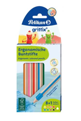 Pastelky griffix ergonomické 8 barev + bílá