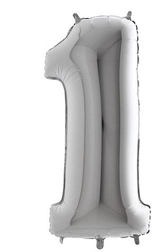 Balónek foliový stříbrný 101cm č.1