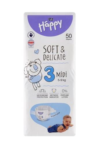 Bella Happy Midi (3) 5-9 kg jednorázové pleny 50 ks