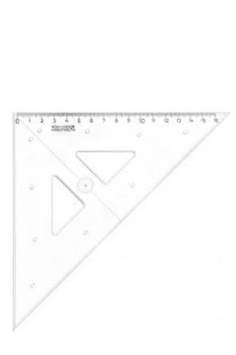 KOH-I-NOOR Pravítko trojúhelník 45/177 čirý 744150