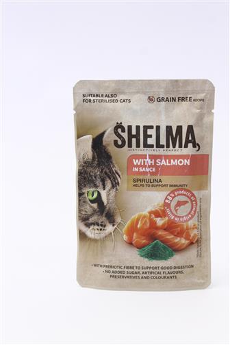 Shelma filetky s lososem a spirulinou v omáčce 85 g