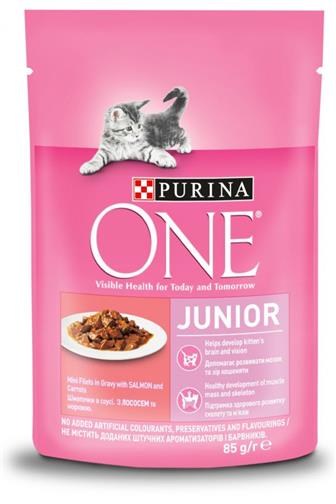 Purina One junior filetky mini losos + mrkev 85 g