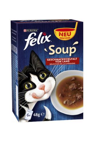 Purina Felix soup s hovězím,kuřetem a jehněčím 6 x 48 g