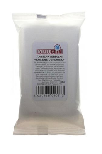 Mediclin antibakteriální vlhčené ubrousky 15 ks