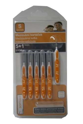 Softdent mezizubní kartáček S 0.5 mm rovný 6 ks