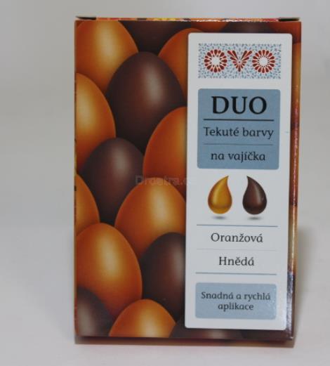OVO Duo oranžová-hnědá  tekuté barvy na vajíčka 