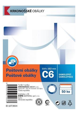 Krpa Obálka C6 samolepící 114 x 162mm 50 ks 