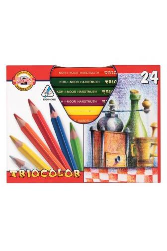 KOH-I-NOOR Pastelky Tricolor trojhranné silné 3154/ 24ks