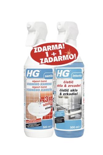 HG pěnový čistič vodního kamene 0,5 l 3x silnější + skla a zrcadla 500 ml
