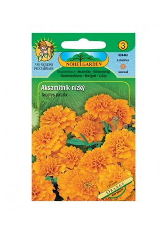 Aksamitník rozkladitý plnokvětý, oranžový cca 120 semen