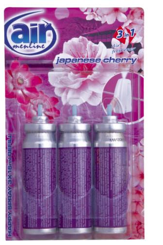 Air Menline happy spray Japanese Cherry náplň 3 x 15 ml