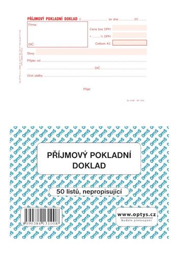 Optys Pokladní příjmový doklad A6 nečíslovaný nepropisovací 50 listů 