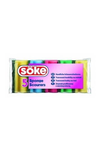 Soke Colour tvarované houbičky na nádobí 5 ks