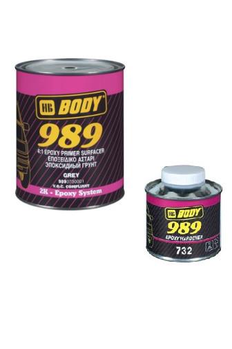 HB Body 989 epoxy základní barva šedá 4:1  sada 1.25l 