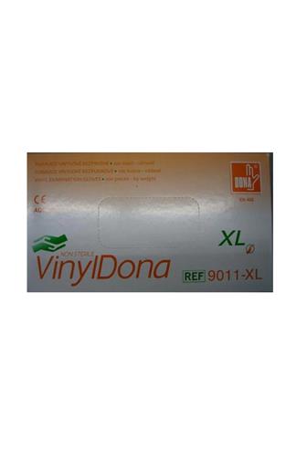 Dona rukavice vyšetřovací vinyl bezprašné XL 100 ks