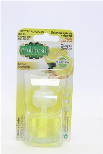 Embfresh electric osvěžovač vzduchu citron a  ženšen náplň 19 ml