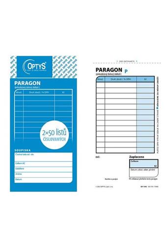 Optys Paragon 1092 propis.číslovaný 2 x 50 listů