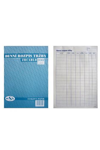 MSK Denní rozpis tržby A4/390 100 listů
