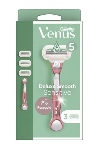 Gillette Venus Rose gold sensitive strojek + 3 náhradní náplně