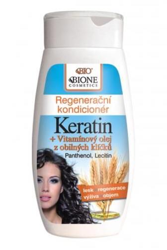 Bione Cosmetics Regenerační kondicionér keratin s olejem z obilných klíčků 260 ml