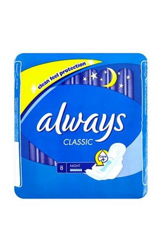 Always Classic Night hygienické vložky s křidélky 8 ks