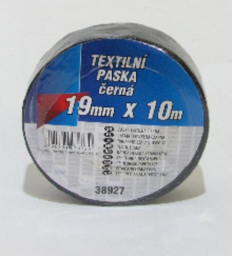 Páska textilní černá 19mm x 10m