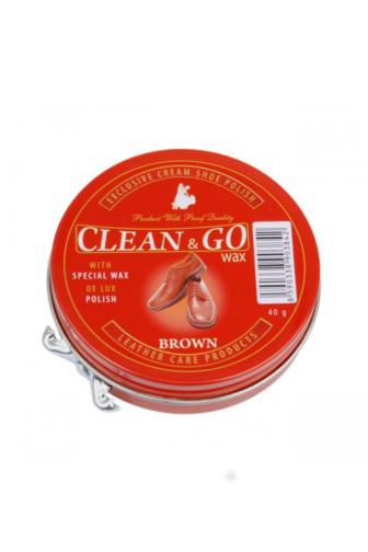 Clean & GO Wax krém na obuv hnědý 40 g