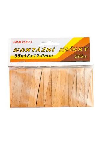 Klínky montážní dubové 65 x 18 x 12-0mm 20 ks 136965