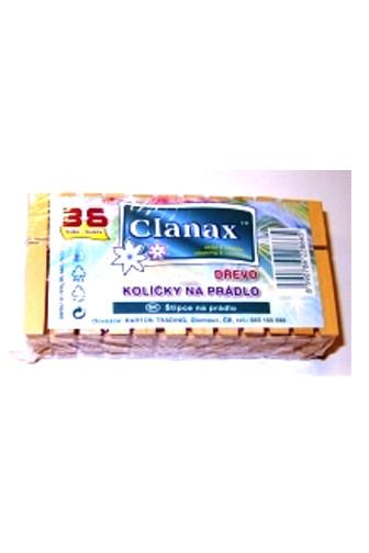 Clanax Kolíčky na prádlo dřevěné 36 ks 