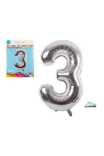 Balónek fóliový stříbrný 43cm č.3