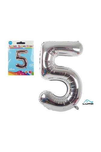 Balónek fóliový stříbrný 43cm č.5