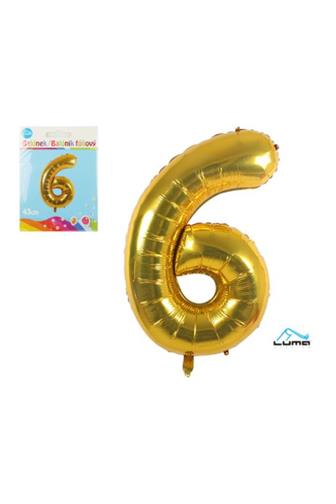 Balónek fóliový zlatý 43cm č.6