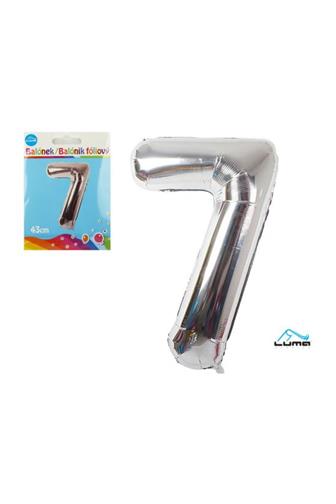 Balónek fóliový stříbrný 43cm č.7