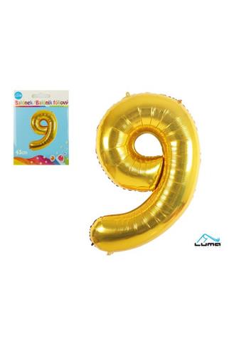Balónek fóliový zlatý 43cm č.9