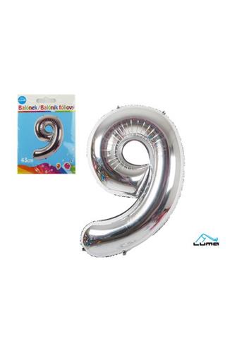 Balónek fóliový stříbrný 43cm č.9