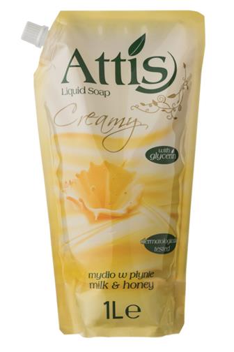 Attis mléko + med tekuté mýdlo náhradní náplň 1 l