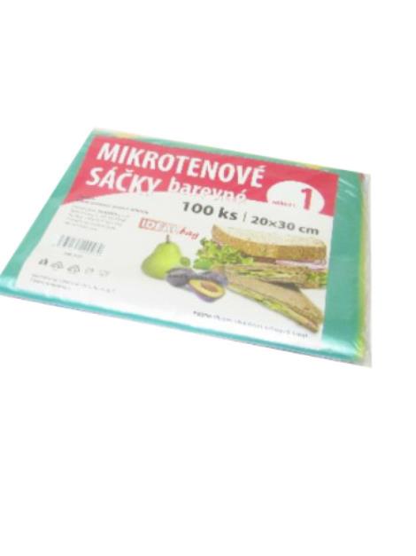 Mikrotenové sáčky barevné 20x30cm 100 ks