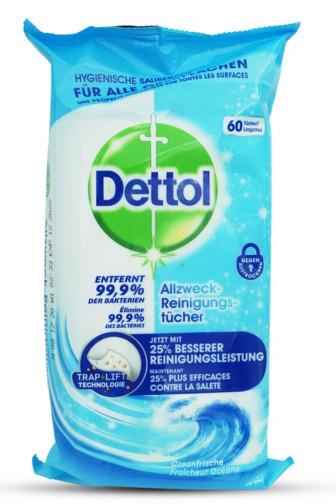 Dettol antibakteriální ubrousky na povrchy Ocean 60 ks