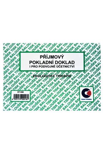 Příjmový pokladní doklad i pro PÚ nečíslovaný nepro.A6 50listů
