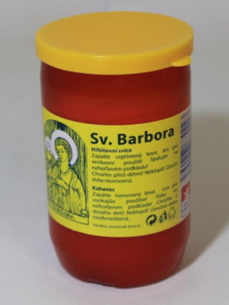 Svíčka hřbitovní Sv.Barbora olejová náplň 130g