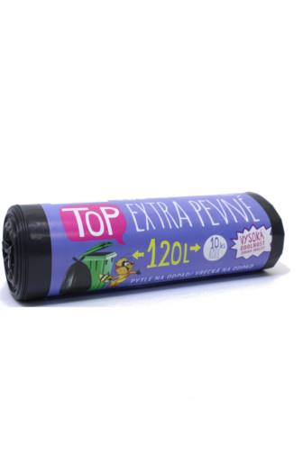 TOP extra Pytle na odpad pevné černé 120 l 10ks