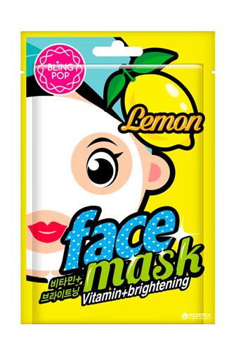 Bling Pop Lemon pleťová maska vitaminová & rozjasňující 20 ml