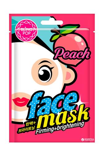 Bling Pop Peach pleťová maska zpevňující & rozjasňující 20 ml