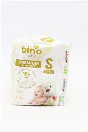 Bino Baby Premium ultra safe S 3-8 kg dětské pleny 10 ks