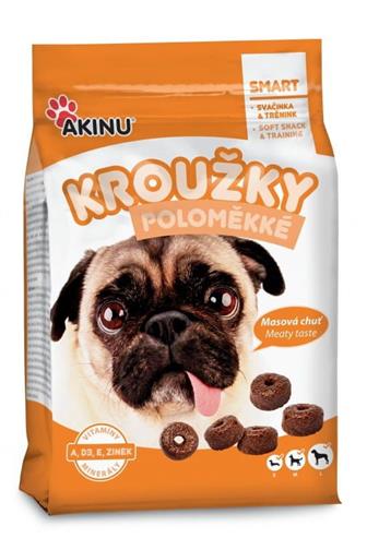 Akinu kroužky poloměkké pro psy 500 g