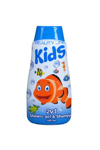 Beauty Line Kids Happy Fish sprchový gel & šampon 2v1 500 ml