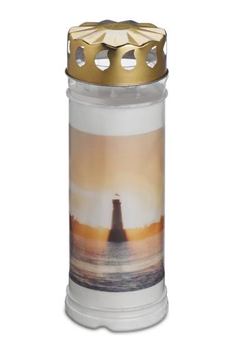 Svíčka hřbitovní s víčkem válec plast 168 h 600 g 